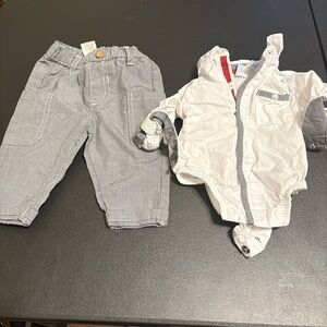 Gray and White Baby Outfit Set